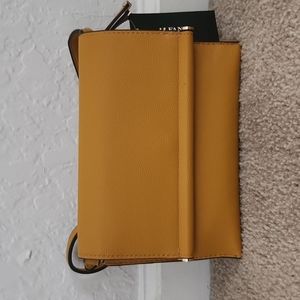 ALFANI | Mustard Yellow Crossbody Bag – NWT Minimalist Faux Leather Purse